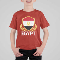 Egypt Coat of Arms Gold Shield Crest T Shirt For Kid Patriotic Egyptian Flag Heritage Pride