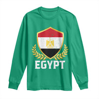 Egypt Coat of Arms Gold Shield Crest Long Sleeve Shirt Patriotic Egyptian Flag Heritage Pride