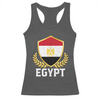 Egypt Coat of Arms Gold Shield Crest Racerback Tank Top Patriotic Egyptian Flag Heritage Pride