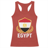 Egypt Coat of Arms Gold Shield Crest Racerback Tank Top Patriotic Egyptian Flag Heritage Pride