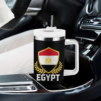 Egypt Coat of Arms Gold Shield Crest Tumbler With Handle Patriotic Egyptian Flag Heritage Pride