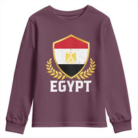 Egypt Coat of Arms Gold Shield Crest Youth Sweatshirt Patriotic Egyptian Flag Heritage Pride