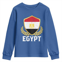 Egypt Coat of Arms Gold Shield Crest Youth Sweatshirt Patriotic Egyptian Flag Heritage Pride