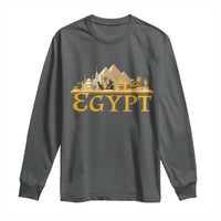 Ancient Egypt Pyramids Sphinx Graphic Long Sleeve Shirt Vintage Egypt Anubis History Buff Travel Souvenir