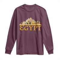 Ancient Egypt Pyramids Sphinx Graphic Long Sleeve Shirt Vintage Egypt Anubis History Buff Travel Souvenir