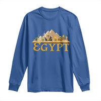 Ancient Egypt Pyramids Sphinx Graphic Long Sleeve Shirt Vintage Egypt Anubis History Buff Travel Souvenir