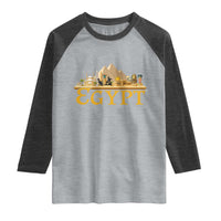 Ancient Egypt Pyramids Sphinx Graphic Raglan Shirt Vintage Egypt Anubis History Buff Travel Souvenir