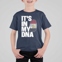 Egypt It's In My DNA Flag Fingerprint Graphic T Shirt For Kid Egyptian Heritage Pride Roots
