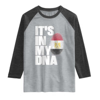 Egypt It's In My DNA Flag Fingerprint Graphic Raglan Shirt Egyptian Heritage Pride Roots