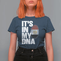 Egypt It's In My DNA Flag Fingerprint Graphic T Shirt For Women Egyptian Heritage Pride Roots