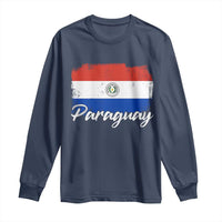 Vintage Paraguay Flag Paraguaya Heritage Pride Roots Long Sleeve Shirt