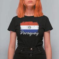 Vintage Paraguay Flag Paraguaya Heritage Pride Roots T Shirt For Women