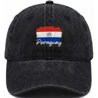 Vintage Paraguay Flag Paraguaya Heritage Pride Roots Washed Cotton Baseball Cap