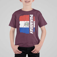 Paraguay Proud Roots Vintage Paraguaya Flag Heritage Pride T Shirt For Kid