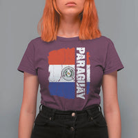 Paraguay Proud Roots Vintage Paraguaya Flag Heritage Pride T Shirt For Women