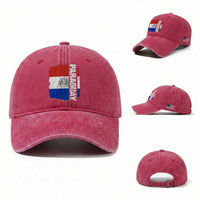 Paraguay Proud Roots Vintage Paraguaya Flag Heritage Pride Washed Cotton Baseball Cap