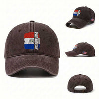Paraguay Proud Roots Vintage Paraguaya Flag Heritage Pride Washed Cotton Baseball Cap