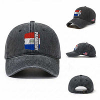 Paraguay Proud Roots Vintage Paraguaya Flag Heritage Pride Washed Cotton Baseball Cap