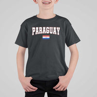 Paraguay Retro Athletic Varsity Style T Shirt For Kid Paraguaya Flag Country Pride Heritage
