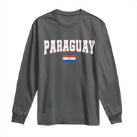 Paraguay Retro Athletic Varsity Style Long Sleeve Shirt Paraguaya Flag Country Pride Heritage