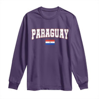 Paraguay Retro Athletic Varsity Style Long Sleeve Shirt Paraguaya Flag Country Pride Heritage