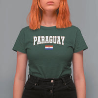 Paraguay Retro Athletic Varsity Style T Shirt For Women Paraguaya Flag Country Pride Heritage