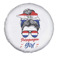 Proud Paraguayan Girl Messy Bun Bandana Aviator Sunglasses Spare Tire Cover Paraguay Heritage Roots HispanicLatina Pride