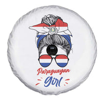 Proud Paraguayan Girl Messy Bun Bandana Aviator Sunglasses Spare Tire Cover Paraguay Heritage Roots HispanicLatina Pride