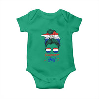 Proud Paraguayan Girl Messy Bun Bandana Aviator Sunglasses Baby Onesie Paraguay Heritage Roots HispanicLatina Pride
