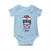 Proud Paraguayan Girl Messy Bun Bandana Aviator Sunglasses Baby Onesie Paraguay Heritage Roots HispanicLatina Pride
