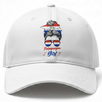Proud Paraguayan Girl Messy Bun Bandana Aviator Sunglasses Baseball Cap Paraguay Heritage Roots HispanicLatina Pride