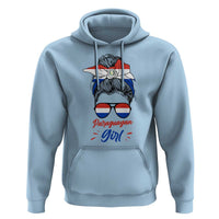 Proud Paraguayan Girl Messy Bun Bandana Aviator Sunglasses Hoodie Paraguay Heritage Roots HispanicLatina Pride