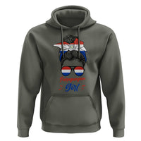 Proud Paraguayan Girl Messy Bun Bandana Aviator Sunglasses Hoodie Paraguay Heritage Roots HispanicLatina Pride