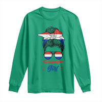 Proud Paraguayan Girl Messy Bun Bandana Aviator Sunglasses Long Sleeve Shirt Paraguay Heritage Roots HispanicLatina Pride
