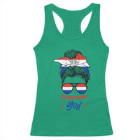Proud Paraguayan Girl Messy Bun Bandana Aviator Sunglasses Racerback Tank Top Paraguay Heritage Roots HispanicLatina Pride