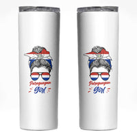 Proud Paraguayan Girl Messy Bun Bandana Aviator Sunglasses Skinny Tumbler Paraguay Heritage Roots HispanicLatina Pride