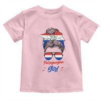 Proud Paraguayan Girl Messy Bun Bandana Aviator Sunglasses Toddler T Shirt Paraguay Heritage Roots HispanicLatina Pride