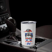 Proud Paraguayan Girl Messy Bun Bandana Aviator Sunglasses Tumbler Cup Paraguay Heritage Roots HispanicLatina Pride