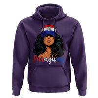 Proud Paraguayan Woman Melanin Curls Afro Latina Hoodie Paraguay Flag Roots Hispanic Heritage Pride