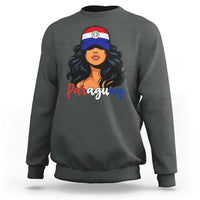 Proud Paraguayan Woman Melanin Curls Afro Latina Sweatshirt Paraguay Flag Roots Hispanic Heritage Pride