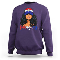Proud Paraguayan Woman Melanin Curls Afro Latina Sweatshirt Paraguay Flag Roots Hispanic Heritage Pride