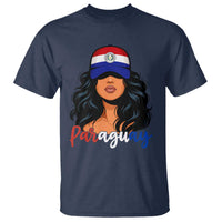 Proud Paraguayan Woman Melanin Curls Afro Latina T Shirt Paraguay Flag Roots Hispanic Heritage Pride