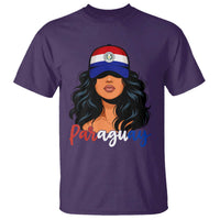 Proud Paraguayan Woman Melanin Curls Afro Latina T Shirt Paraguay Flag Roots Hispanic Heritage Pride