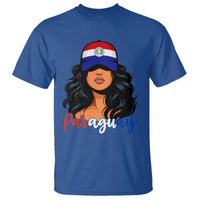 Proud Paraguayan Woman Melanin Curls Afro Latina T Shirt Paraguay Flag Roots Hispanic Heritage Pride