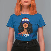 Proud Paraguayan Woman Melanin Curls Afro Latina T Shirt For Women Paraguay Flag Roots Hispanic Heritage Pride