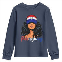 Proud Paraguayan Woman Melanin Curls Afro Latina Youth Sweatshirt Paraguay Flag Roots Hispanic Heritage Pride