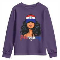 Proud Paraguayan Woman Melanin Curls Afro Latina Youth Sweatshirt Paraguay Flag Roots Hispanic Heritage Pride