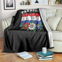 Paraguay Flag Passion Flower Mburucuya Graphic Throw Blanket Paraguaya Hispanic Latino Heritage Cultura Pride