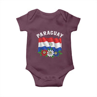 Paraguay Flag Passion Flower Mburucuya Graphic Baby Onesie Paraguaya Hispanic Latino Heritage Cultura Pride
