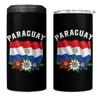 Paraguay Flag Passion Flower Mburucuya Graphic 4 in 1 Can Cooler Tumbler Paraguaya Hispanic Latino Heritage Cultura Pride